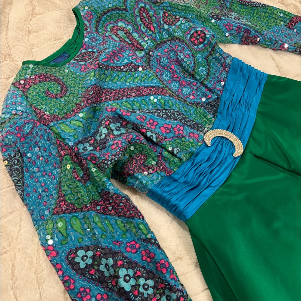 Green and Blue Bohemian Jumpsuit